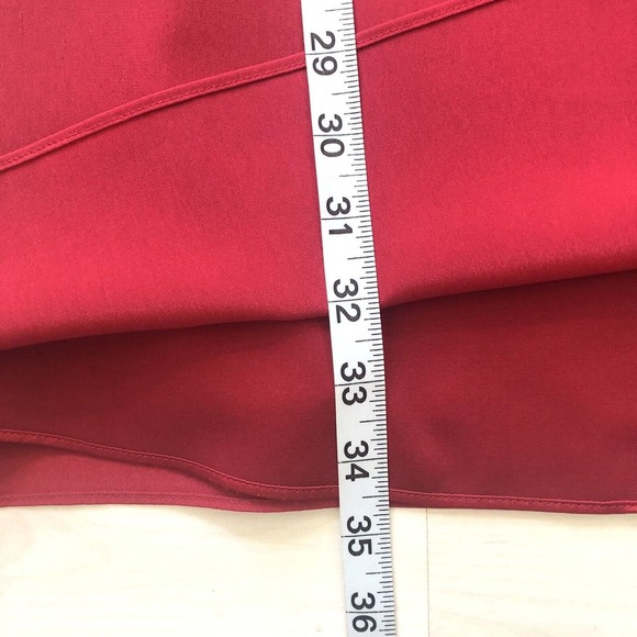 Gianni Bini Women’s Red Dress Sz 4 Fit And Flare With Tie Lined Cap Sleeves EUC - Picture 8 of 10